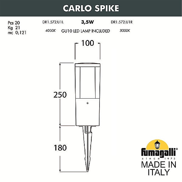 Грунтовый светильник Carlo DR1.572.000.WXU1L