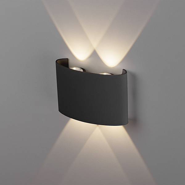 Уличный настенный светильник Twinky 1555 TECHNO LED TWINKY DOUBLE черный