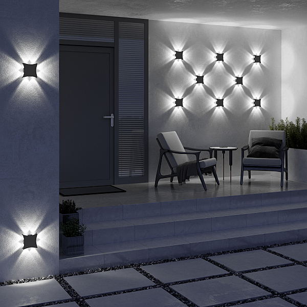 Уличный настенный светильник 1631 TECHNO LED 1631 TECHNO LED Чёрный