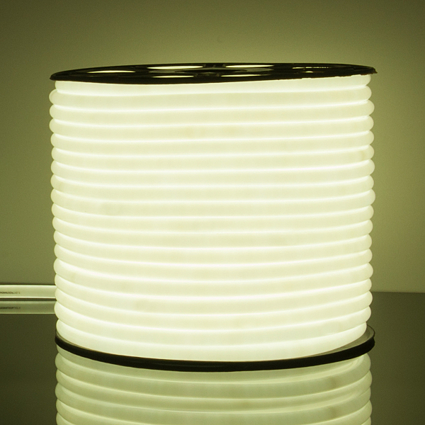LED лента Elektrostandard Гибкий неон LS003 220V 9.6W 144Led 2835 IP67 16mm 6500K круглый холодный белый, 50 м