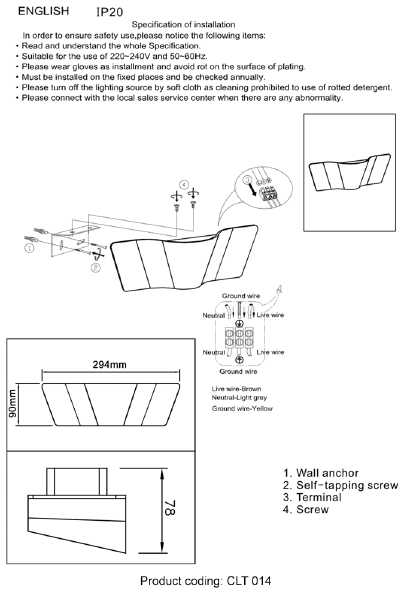 Настенный светильник Clt 014 CLT 014W SL