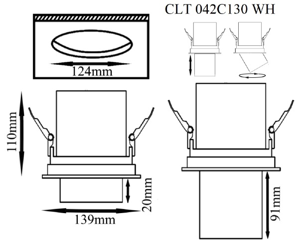 Встраиваемый светильник Clt 042 CLT 042C130 WH