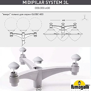 Консольный уличный светильник Консоль Midipilar 000.000.A30.L0