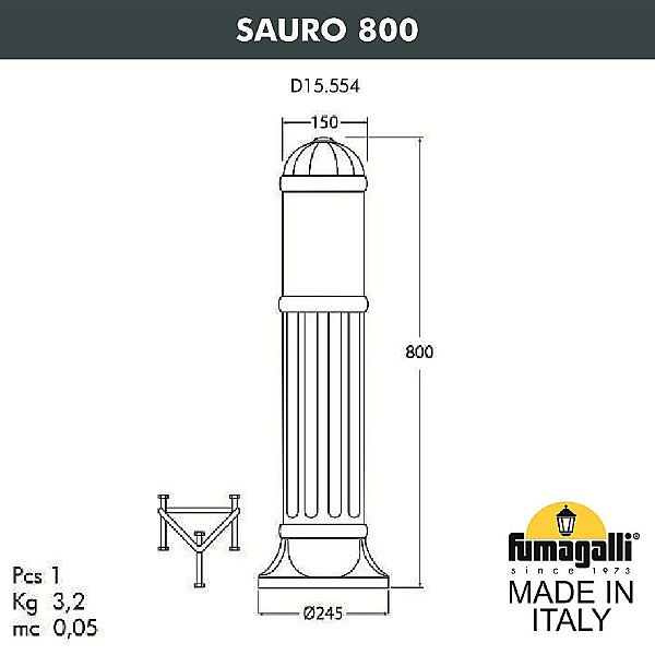 Уличный наземный светильник Sauro D15.554.000.WYF1R