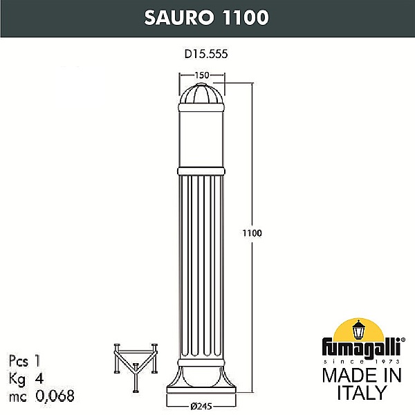 Уличный наземный светильник Sauro D15.555.000.LYF1R