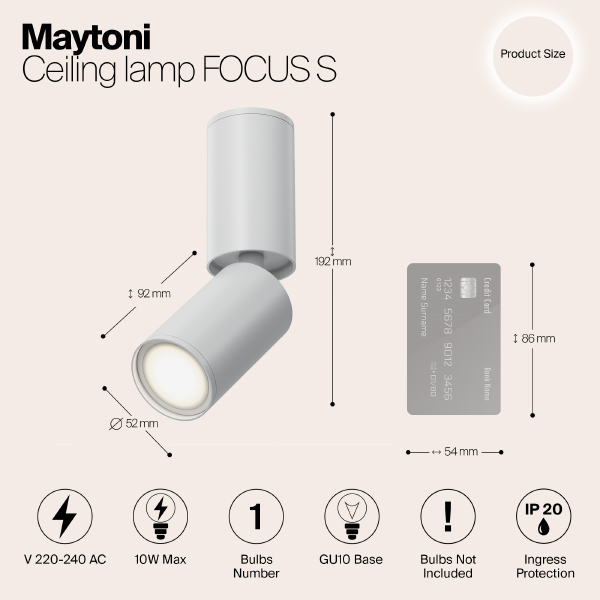 Светильник спот Focus S C051CL-01W