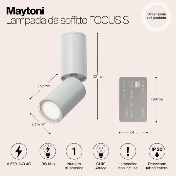 Светильник спот Focus S C051CL-01W