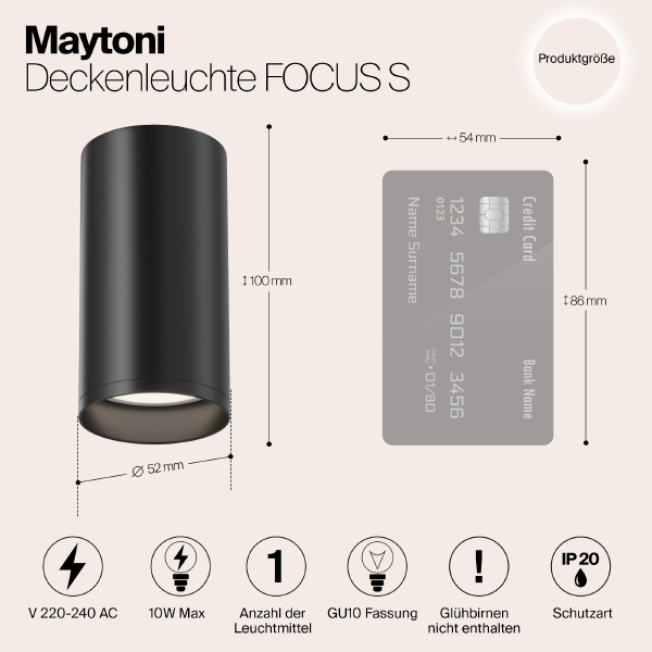 Накладной светильник Focus S C052CL-01B
