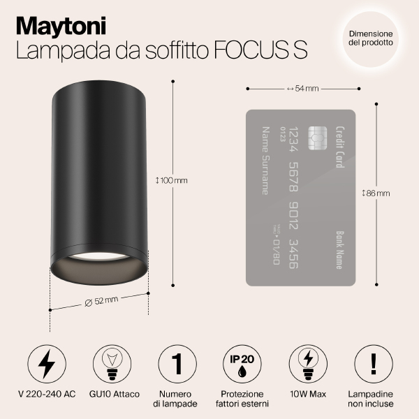 Накладной светильник Focus S C052CL-01B