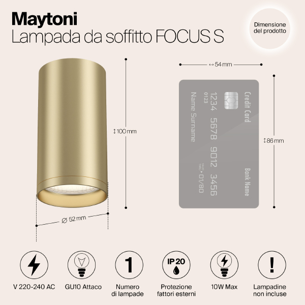 Накладной светильник Focus S C052CL-01MG