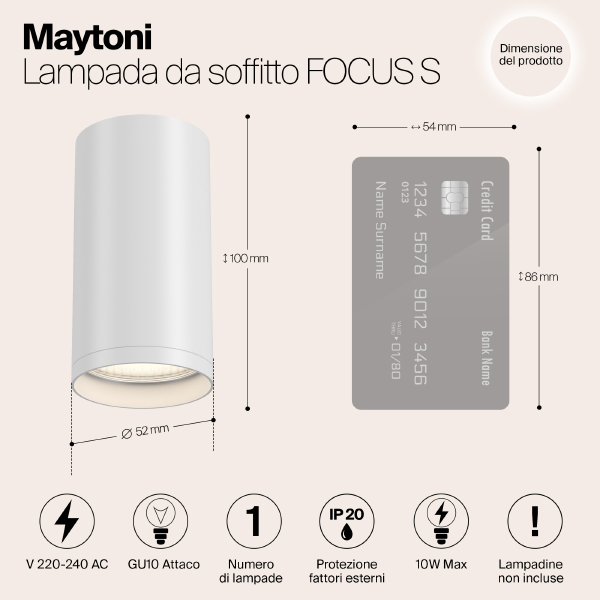 Накладной светильник Focus S C052CL-01W