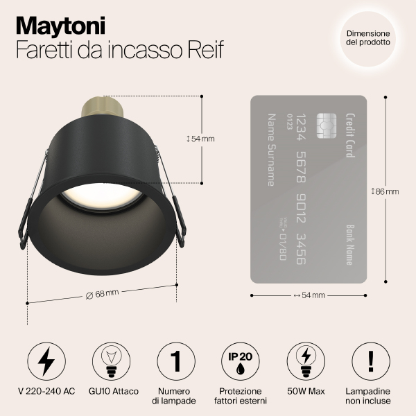 Встраиваемый светильник Reif DL049-01B