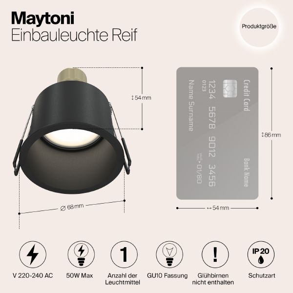 Встраиваемый светильник Reif DL049-01B