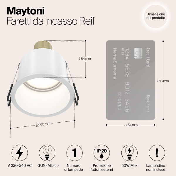 Встраиваемый светильник Reif DL049-01W