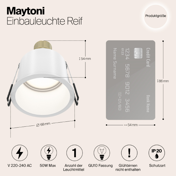 Встраиваемый светильник Reif DL049-01W