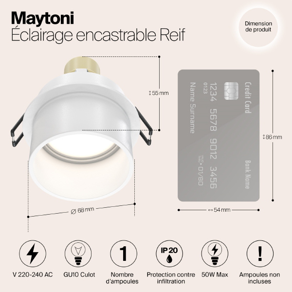 Встраиваемый светильник Reif DL050-01W