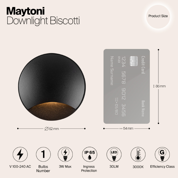 Уличный встраиваемый Biscotti O035-L3B3K