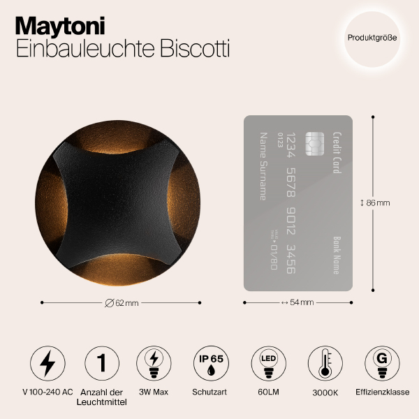 Уличный встраиваемый Biscotti O036-L3B3K