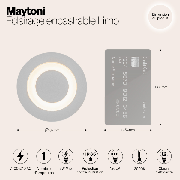 Уличный встраиваемый Limo O037-L3W3K