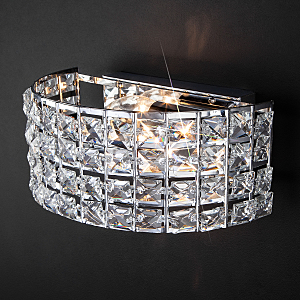 Настенное бра Kira 10115/2 хром/прозрачный хрусталь Strotskis