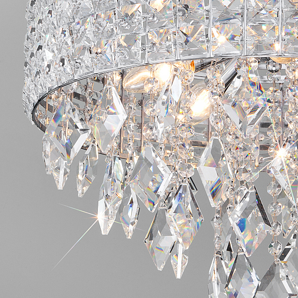 Подвесная люстра Kira 10115/8 хром/прозрачный хрусталь Strotskis