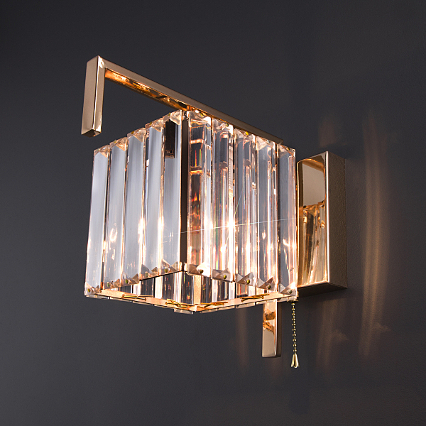 Настенное бра April 10117/1 золото/прозрачный хрусталь Strotskis