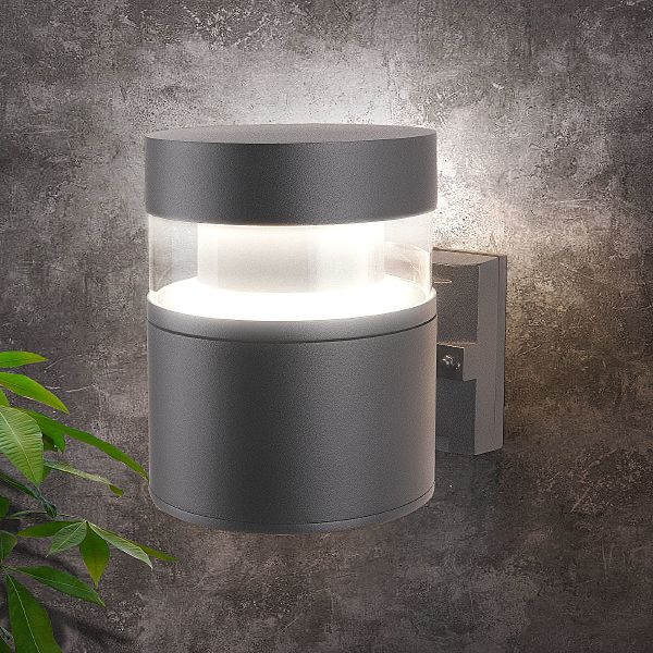 Уличный настенный светильник Elektrostandard 1530 TECHNO LED серый