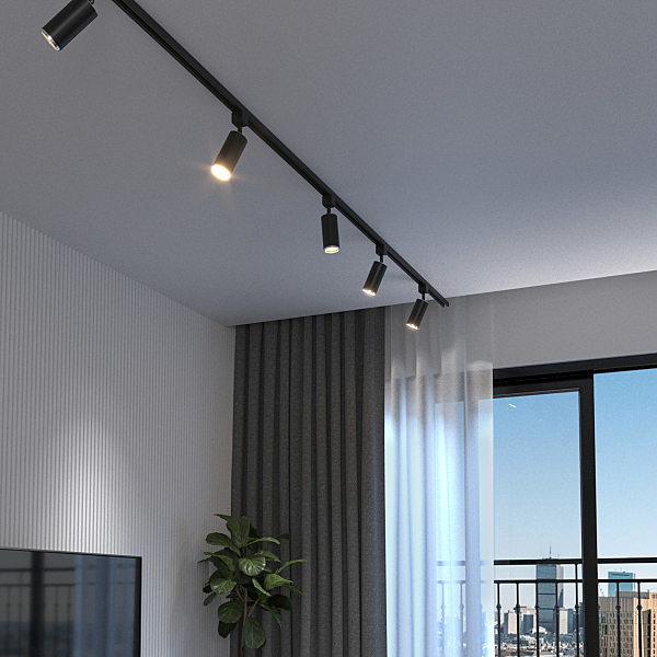 Трековый светильник Svit Svit GU10 Черный/хром (MRL 1013) однофазный