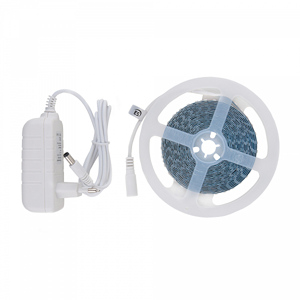 LED лента 12V 9,6W IP20 Набор светодиодной ленты 5m 2835 12V 120Led 9.6W IP20 3300K теплый белый (SLS 01 WW IP 20) a049843