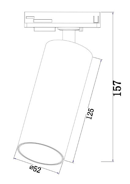 Трековый светильник Single phase track system TR021-1-12W4K