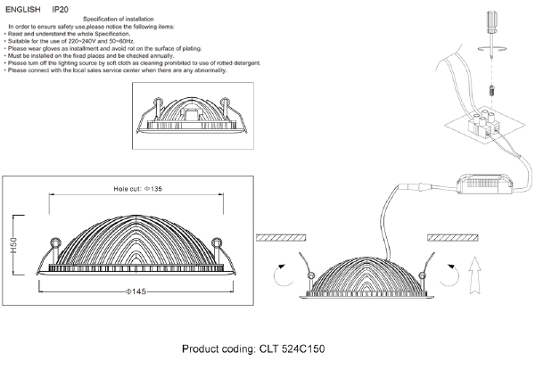 Встраиваемый светильник Clt 524 CLT 524C150 WH