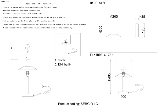 Настольная лампа Sergio SERGIO LG1 GOLD