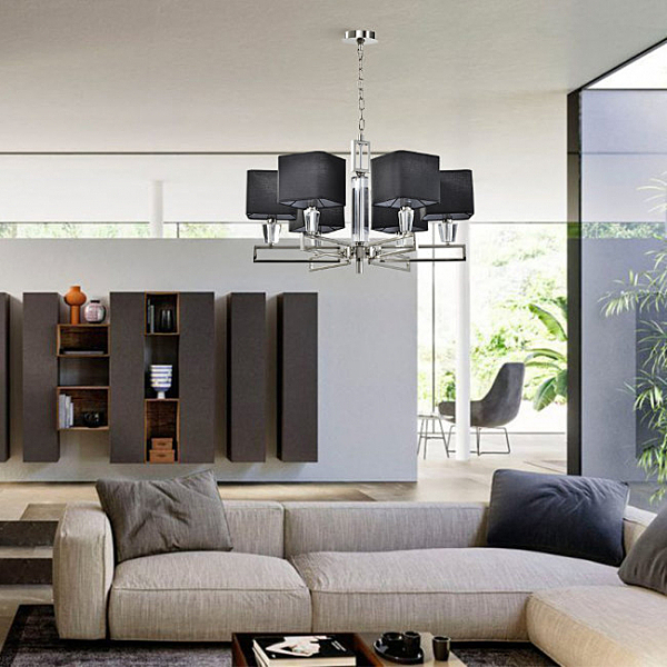 Подвесная люстра Alessandriya LH1057/6P-NK-BK