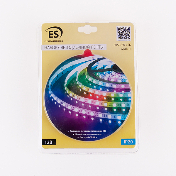 LED лента 12V 14,4W IP20 Набор светодиодной ленты 5m 5050 12V 60Led 14,4W IP20 RGB мульти (SLS 01 RGB IP 20) a049845