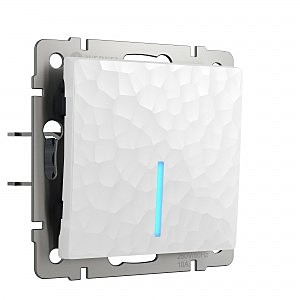 Выключатель Hammer W1212101/ Выключатель одноклавишный проходной с подсветкой (белый)