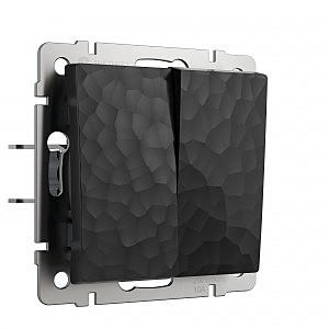 Выключатель Hammer W1220008/ Выключатель двухклавишный (черный)