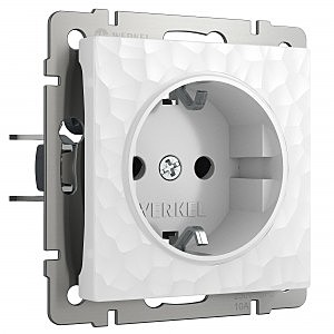 Розетка Hammer W1271101/ Розетка с заземлением и шторками (белый)