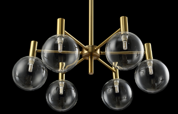 Люстра на штанге Andres ANDRES SP6 BRONZE/TRANSPARENTE