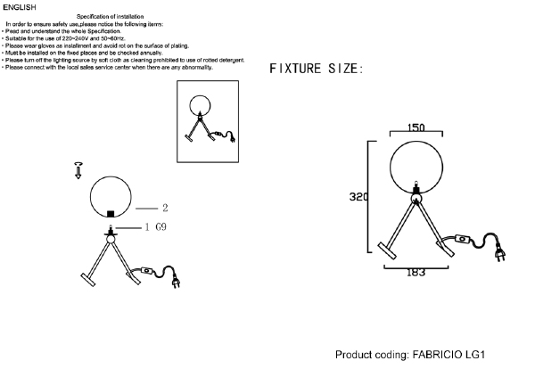 Настольная лампа Fabricio FABRICIO LG1 CHROME/TRANSPARENTE