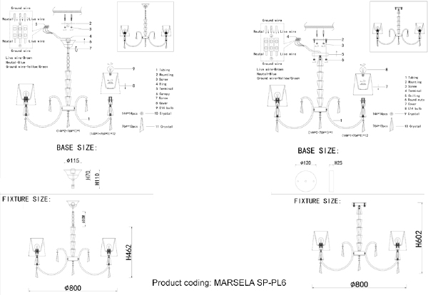 Подвесная люстра Marsela MARSELA SP-PL6 NICKEL