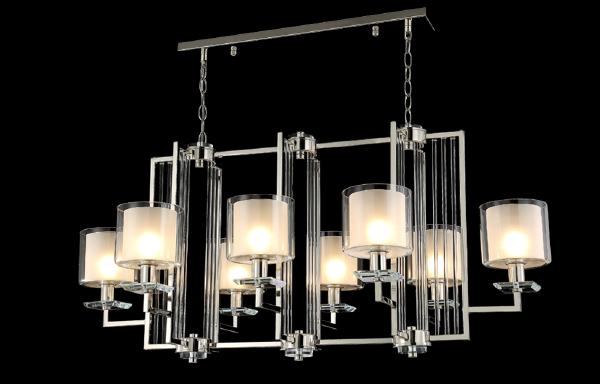 Подвесная люстра Nicolas NICOLAS SP8 L1000 NICKEL/WHITE