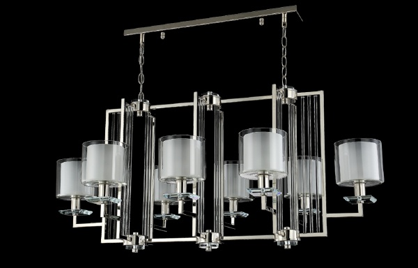 Подвесная люстра Nicolas NICOLAS SP8 L1000 NICKEL/WHITE
