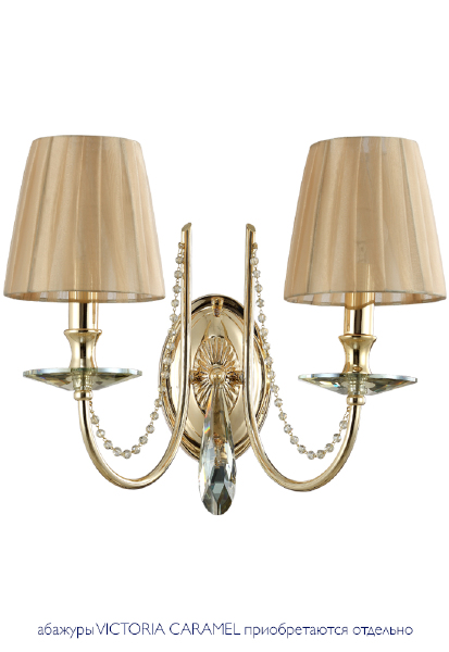 Настенное бра Victoria VICTORIA AP2 GOLD/AMBER