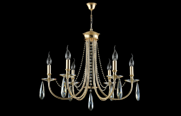 Подвесная люстра Victoria VICTORIA SP6 GOLD/AMBER