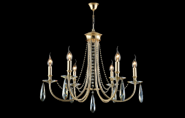 Подвесная люстра Victoria VICTORIA SP6 GOLD/AMBER