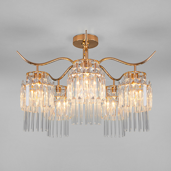 Потолочная люстра Sevilia 10119/5 золото/прозрачный хрусталь Strotskis