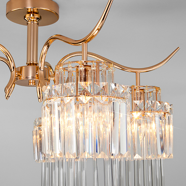 Потолочная люстра Sevilia 10119/5 золото/прозрачный хрусталь Strotskis