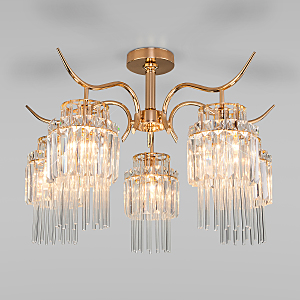 Потолочная люстра Sevilia 10119/5 золото/прозрачный хрусталь Strotskis
