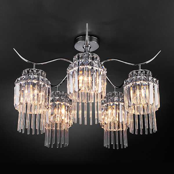 Потолочная люстра Sevilia 10119/5 хром/прозрачный хрусталь Strotskis
