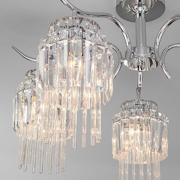 Потолочная люстра Sevilia 10119/5 хром/прозрачный хрусталь Strotskis